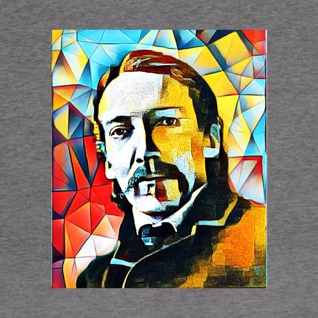 Robert Louis Stevenson Abstract Portrait | Robert Louis Stevenson Abstract Artwork 15 by JustLit